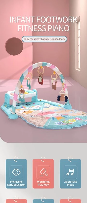 DMV Babygym - Speeltjes En Piano Voor Baby 0-1 Jaar - Babymat - Baby Speelmat - Interactief Speelmat - Multicolor 5 DMV Babygym - Speeltjes En Piano Voor Baby 0-1 Jaar - Babymat - Baby Speelmat - Interactief Speelmat - Multicolor - Afbeelding 5