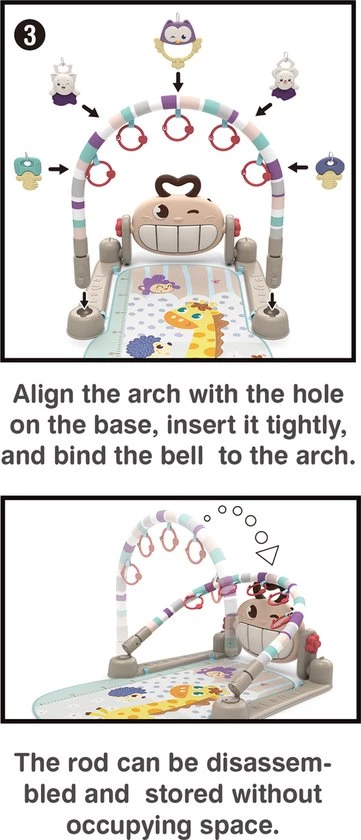 Wannahave Muziek Baby Mat Met Speeltjes En Piano Voor Baby 0-2 Jaar - Babymat - Baby Speelmat - Interactief Speelmat 3 Wannahave Muziek Baby Mat Met Speeltjes En Piano Voor Baby 0-2 Jaar - Babymat - Baby Speelmat - Interactief Speelmat - Afbeelding 3