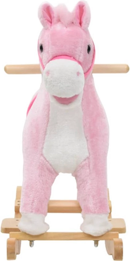 VidaXL Hobbeldier Paard 65x32x58 Cm Pluche Roze 3 VidaXL Hobbeldier Paard 65x32x58 Cm Pluche Roze - Afbeelding 3