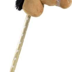 Merkloos Pluche Stokpaardje Bruin 70 Cm - Speelgoed Pony / Paard Stokpaardjes Met Zwarte Manen