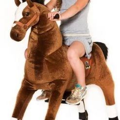 Animal Riding Paard Bruin X-Large - Rijdend Paardenspeelgoed - Paardenspeelgoed - Zadelhoogte 78 CM- Verstelbaar Pedaal 3 Standen - Afneembaar Zadel -babygyms Winkel 490x840