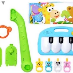 Levanzo Babygym - 3 In 1 Speelmat Met Piano - Activity Gym - Speelkleed Met Boog - Kick And Play - Blauw -babygyms Winkel 550x322 1