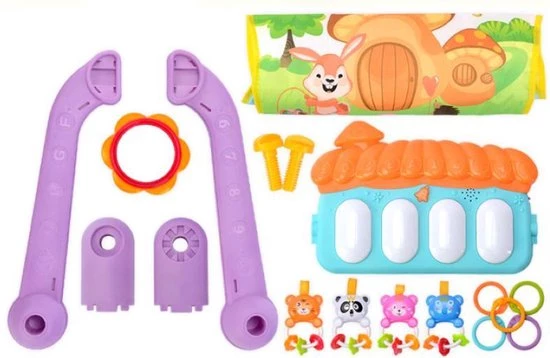 Merkloos Paarse Babygym - Speelmat Met Piano - Activity Gym - Speelkleed Met Boog 2 Merkloos Paarse Babygym - Speelmat Met Piano - Activity Gym - Speelkleed Met Boog - Afbeelding 2
