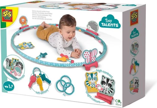 SES Tiny Talents - Sense Around Activiteiten Ring - Speelring - Inclusief Ringen, Contrastkaartjes En Bijtsleutels 1 SES Tiny Talents - Sense Around Activiteiten Ring - Speelring - Inclusief Ringen, Contrastkaartjes En Bijtsleutels