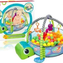MIRO Babygym Schildpad 3 In 1 Speelmat + Ballenbak 0 Tot 2 Jaar Fairchild