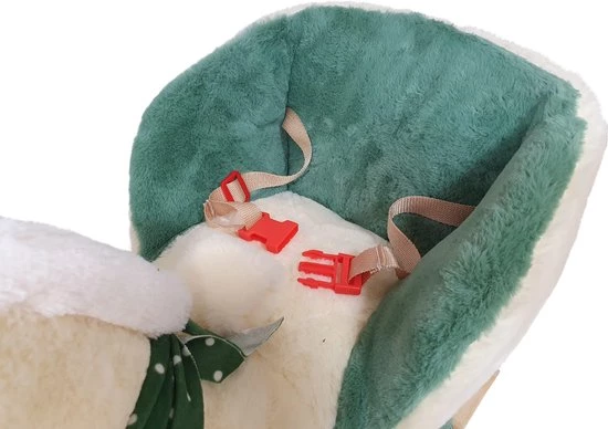 Playwood Pluche Hobbelpaard Schommelpaard Met Geluid Voorzien Van Veiligheidstuigje 2 Playwood Pluche Hobbelpaard Schommelpaard Met Geluid Voorzien Van Veiligheidstuigje - Afbeelding 2