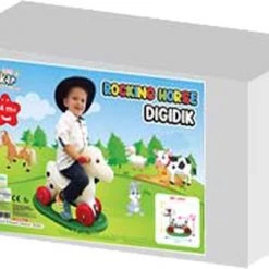 Akar Toys - Rocking Horse – Speelgoed/ Speelgoed 2 Jaar – Hobbelpaard / Hobbeldier / Schommelpaard - Wit/Groen/Rood – 49x57cm -babygyms Winkel 550x391 3