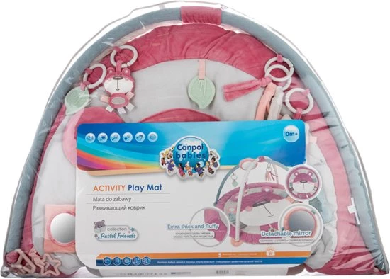 Canpol Babies Activity Baby Gym 0+ PASTEL FRIENDS- Roze( Ø 98 Cm X 50 Cm) Roze 9 Canpol Babies Activity Baby Gym 0+ PASTEL FRIENDS- Roze( Ø 98 Cm X 50 Cm) Roze - Afbeelding 9