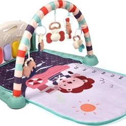 Merkloos Muziek Baby Mat Met Speeltjes En Piano Voor Baby 0-2 Jaar - Babymat - Baby Speelmat - Interactief Speelmat Met Kleine Speeltjes En Centimers Turquoise