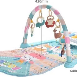 DMV Babygym - Speeltjes En Piano Voor Baby 0-1 Jaar - Babymat - Baby Speelmat - Interactief Speelmat - Multicolor