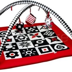 BabySenses For BestCare Contrasterende Educatieve Premium Babymat - Vormen | Rood, Zwart En Wit | 77x77x40cm | + 0m | Montessori Speelgoed | 100% Katoen | Machine Wasbaar | Oeko Tex Standard 100