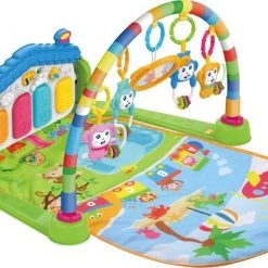 WonderOne - BabyGym | 3-in-1 Speelmat | Speelkleed | Speeltapijt | Baby Speelgoed | Activity Center | Met Boog – Piano – Extra Stevig