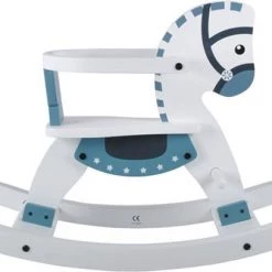 Bandits & Angels Houten Hobbelpaard Met Beugel Wit - Grijs