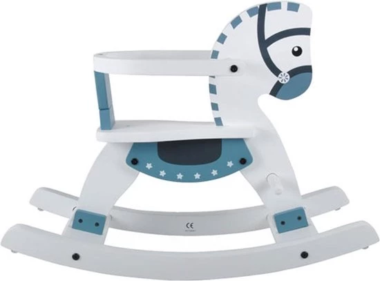 Bandits & Angels Houten Hobbelpaard Met Beugel Wit - Grijs 1 Bandits & Angels Houten Hobbelpaard Met Beugel Wit - Grijs