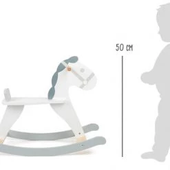 Merkloos Hobbelpaard Skandi Junior Hout 70 Cm Wit/grijs -babygyms Winkel 550x415 7