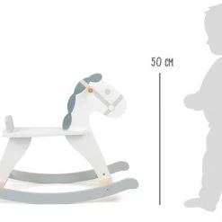 Merkloos Hobbelpaard Skandi Junior Hout 70 Cm Wit/grijs -babygyms Winkel 550x415 9