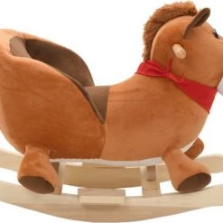 VidaXL Hobbeldier Paard Met Rugleuning 60x32x50 Cm Pluche Bruin -babygyms Winkel 550x418 11