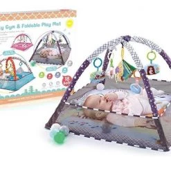 Toys&stuff Babygym- Baby Speelkleed – Baby Speelgoed – Baby Speelmat - Zwart - Cadeau