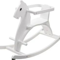 Howa Schommelpaard Van Hout Met Afneembare Steun, Wit Gelakt 55941