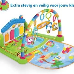 WonderOne - BabyGym | 3-in-1 Speelmat | Speelkleed | Speeltapijt | Baby Speelgoed | Activity Center | Met Boog – Piano – Extra Stevig -babygyms Winkel 550x431