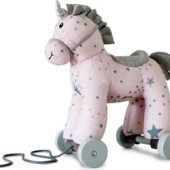 Little Bird Told Me - Celeste De Eenhoorn - Trekpaardje - Roze En Grijs