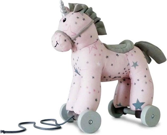 Little Bird Told Me - Celeste De Eenhoorn - Trekpaardje - Roze En Grijs 1 Little Bird Told Me - Celeste De Eenhoorn - Trekpaardje - Roze En Grijs