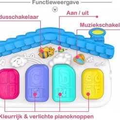 WonderOne - BabyGym | 3-in-1 Speelmat | Speelkleed | Speeltapijt | Baby Speelgoed | Activity Center | Met Boog – Piano – Extra Stevig -babygyms Winkel 550x445