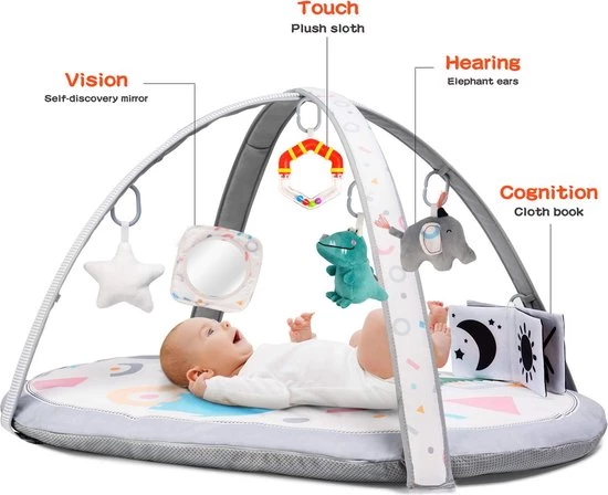 Babygym - Dikke Speelmat Voor Baby - Geschikt Voor Harde Vloeren - Spelend Leren - Lekker Zacht 9 Babygym - Dikke Speelmat Voor Baby - Geschikt Voor Harde Vloeren - Spelend Leren - Lekker Zacht - Afbeelding 9