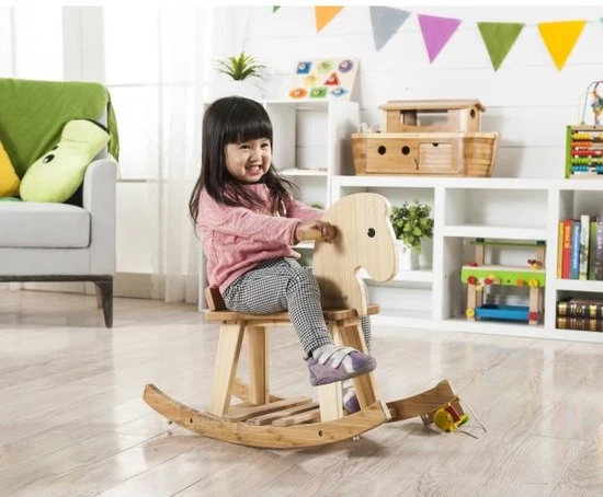 Everearth Hobbelpaard 72 X 28 X 21 Cm Hout Beige/bruin 4 Everearth Hobbelpaard 72 X 28 X 21 Cm Hout Beige/bruin - Afbeelding 4