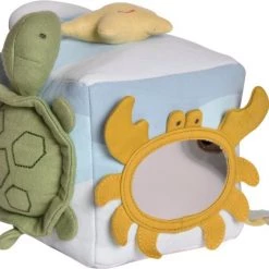 Tikiri: ACTIVITEITENKUBUS Oceaan 14x14x14cm, In Biologisch Katoen, Met Hangkaart, 0+