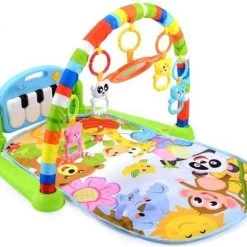 Levanzo Babygym - 3 In 1 Speelmat Met Piano - Activity Gym - Speelkleed Met Boog - Kick And Play - Blauw