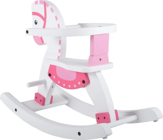 Bandits & Angels Houten Hobbelpaard Met Beugel Wit - Roze 5 Bandits & Angels Houten Hobbelpaard Met Beugel Wit - Roze - Afbeelding 5