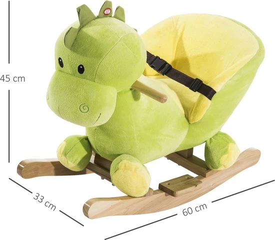 Zenzee Hobbeldier - Hobbelpaard - Draak- Speelgoed Met Muziek Voor Kinderen Vanaf 18 Maanden - L60 X B33 X H45 Cm 2 Zenzee Hobbeldier - Hobbelpaard - Draak- Speelgoed Met Muziek Voor Kinderen Vanaf 18 Maanden - L60 X B33 X H45 Cm - Afbeelding 2