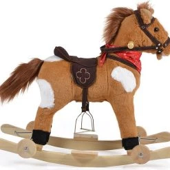 Cangaroo Thunder Khaki Hobbelpaard Met Wielen WJ-302 -babygyms Winkel 550x494 4