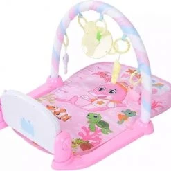 Buxibo 3in1 Babygym - Speelkleed Baby - Muzikale Activity Gym - Inclusief Lengte Indicatie - Roze - 56x81x45 CM -babygyms Winkel 550x506