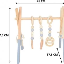 Thuys – Babygym Hout – Speelboog Baby – Speelgoed Baby - Trendy/Hout/Grijs/45x37.5x47.5cm -babygyms Winkel 550x511 4