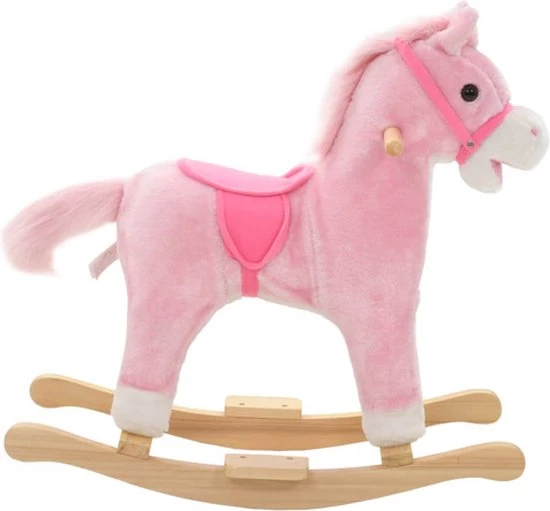 VidaXL Hobbeldier Paard 65x32x58 Cm Pluche Roze 2 VidaXL Hobbeldier Paard 65x32x58 Cm Pluche Roze - Afbeelding 2