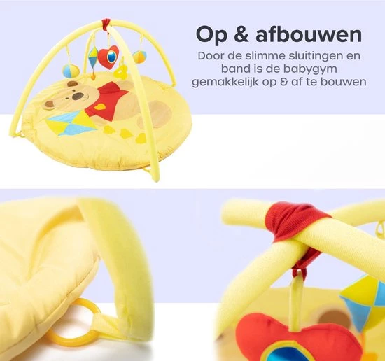 Davantho BabyGym Schatigebeer - Playgym - Speelmat - Speelkleed - Activiteiten Kleed - Kraamcadeau - Speelgym - Playgym - Duurzaam 3 Davantho BabyGym Schatigebeer - Playgym - Speelmat - Speelkleed - Activiteiten Kleed - Kraamcadeau - Speelgym - Playgym - Duurzaam - Afbeelding 3