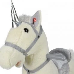 Infantastic GoodVibes - Hobbelpaard Voor Kinderen - Schommelpaard Silver Unicorn - Stevige Constructie - Knuffelzacht Met Geluidseffecten - Zilveren Eenhoorn -babygyms Winkel 550x520 11