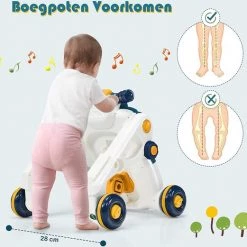 FURNIBELLA - 3-in-1 Baby Zit-naar-Stand Loper, Kinderen Activiteitencentrum, Peuter Wandelwagen, Autorijden, Interactieve Loper, Activiteit Leren Loper Voor Jongen / Meisje, Vroege Ontwikkeling Speelgoed Voor Baby's Op 6-36 Maanden (Blauw) -babygyms Winkel 550x521