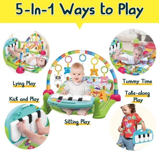 Babygym, Baby Cadeau - Jongen & Meisje, Dierenvriendjes Speelmat, Interactief Speelgoed – Multikleuren 2 Babygym, Baby Cadeau - Jongen & Meisje, Dierenvriendjes Speelmat, Interactief Speelgoed – Multikleuren - Afbeelding 2