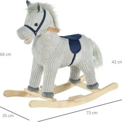 Zenzee Hobbeldier - Hobbelpaard - Paarden - Speelgoed Voor 36-72 Maanden - 65L X 32,5W X 61H Cm - Grijs -babygyms Winkel 550x521 8