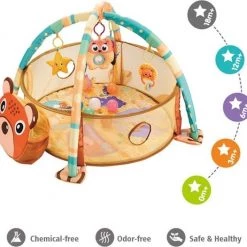 Buxibo - Baby Gym Ballenbak Inclusief 30 Ballen - Activity Centre Voor Baby/Peuter - Speelkleed/Ballenbak Inclusief Opbergzak Voor De Ballen - Beertje -babygyms Winkel 550x526 3