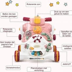 FURNIBELLA - 3-in-1 Baby Zit-naar-Stand Loper, Kinderen Activiteitencentrum, Peuter Wandelwagen, Autorijden, Interactieve Loper, Activiteit Leren Loper Voor Jongen / Meisje, Vroege Ontwikkeling Speelgoed Voor Baby's Op 6-36 Maanden (Roze) 16 FURNIBELLA - 3-in-1 Baby Zit-naar-Stand Loper, Kinderen Activiteitencentrum, Peuter Wandelwagen, Autorijden, Interactieve Loper, Activiteit Leren Loper Voor Jongen / Meisje, Vroege Ontwikkeling Speelgoed Voor Baby's Op 6-36 Maanden (Roze) -babygyms Winkel 550x526 4
