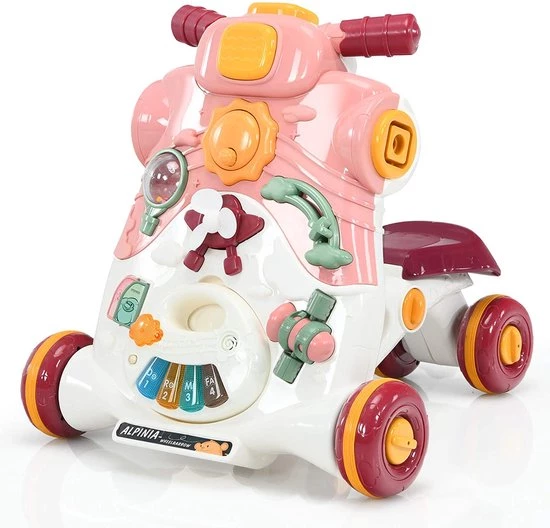 FURNIBELLA - 3-in-1 Baby Zit-naar-Stand Loper, Kinderen Activiteitencentrum, Peuter Wandelwagen, Autorijden, Interactieve Loper, Activiteit Leren Loper Voor Jongen / Meisje, Vroege Ontwikkeling Speelgoed Voor Baby's Op 6-36 Maanden (Roze) 1 FURNIBELLA - 3-in-1 Baby Zit-naar-Stand Loper, Kinderen Activiteitencentrum, Peuter Wandelwagen, Autorijden, Interactieve Loper, Activiteit Leren Loper Voor Jongen / Meisje, Vroege Ontwikkeling Speelgoed Voor Baby's Op 6-36 Maanden (Roze)