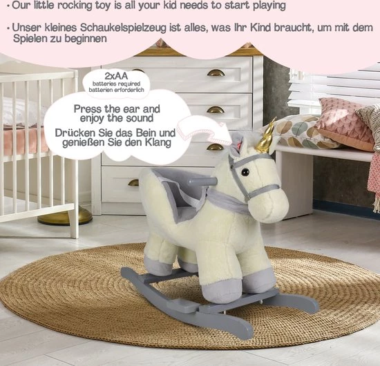 Infantastic GoodVibes - Hobbelpaard Voor Baby En Kind - Schommelpaard Silver Unicorn - Stevige Constructie - Knuffelzacht Met Geluidseffecten - Eenhoorn Grijs 3 Infantastic GoodVibes - Hobbelpaard Voor Baby En Kind - Schommelpaard Silver Unicorn - Stevige Constructie - Knuffelzacht Met Geluidseffecten - Eenhoorn Grijs - Afbeelding 3