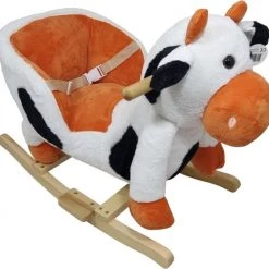 Playwood Pluche Hobbelkoe Schommel Koe Met Geluid Voorzien Van Veiligheidstuigje