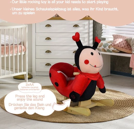 Infantastic GoodVibes - Hobbelpaard Voor Baby En Kind - Schommel Lieveheersbeest - Stevige Constructie - Knuffelzacht Met Geluidseffecten - Rood/Zwart Lieveheersbeestje 3 Infantastic GoodVibes - Hobbelpaard Voor Baby En Kind - Schommel Lieveheersbeest - Stevige Constructie - Knuffelzacht Met Geluidseffecten - Rood/Zwart Lieveheersbeestje - Afbeelding 3