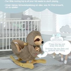 Infantastic Hobbelpaard - Hobbeldier - Schommelpaard - Vanaf 10 Maanden - Met Geluid - 61 X 32 X 52 Cm - Pluche - Bruin -babygyms Winkel 550x532 7