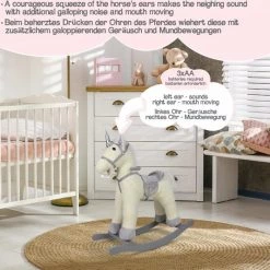 Infantastic GoodVibes - Hobbelpaard Voor Kinderen - Schommelpaard Silver Unicorn - Stevige Constructie - Knuffelzacht Met Geluidseffecten - Zilveren Eenhoorn -babygyms Winkel 550x534 11